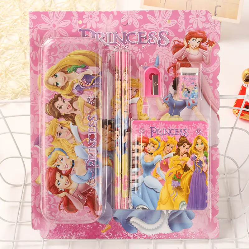 

Creative Stationery School Awards 6pcs/lot Cartoon Six Princess Theme Simple Stationery Set Pencil Case Child Learning Supplies