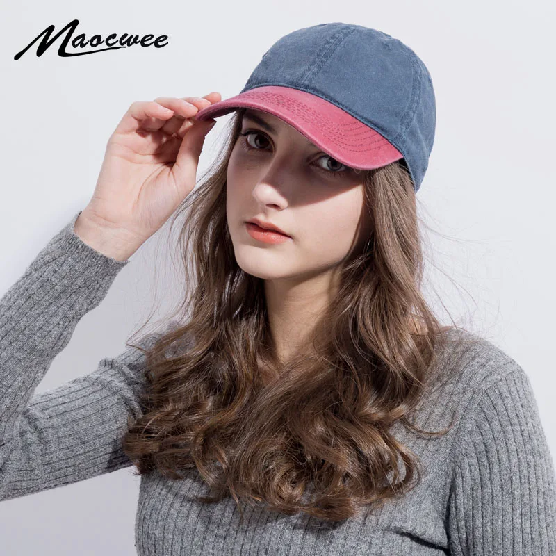 Colores mezclados lavados Denim Snapback sombreros otoño verano hombres mujeres gorra de béisbol Golf Sunblock Beisbol Casquette Hockey gorras huesos