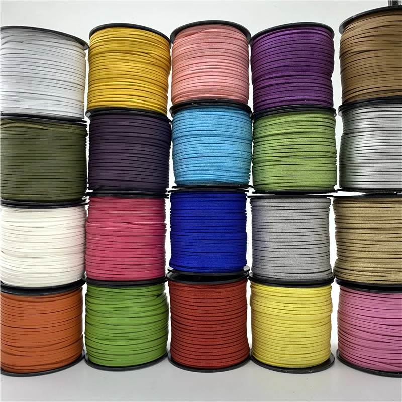 

5yards 3mm Single-sided Leather Suede Braided Cord Korean Velvet Leather Handmade Beading Bracelet For Jewelry Making Supplies