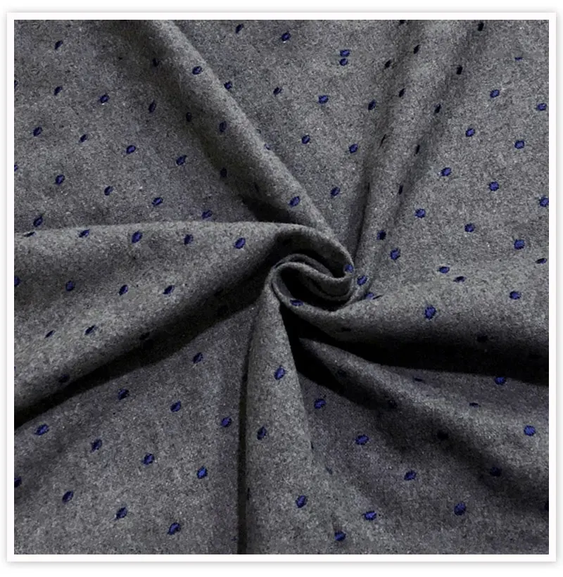 Милая серая 80% шерстяная ткань с вышивкой в горошек для зимнего пальто шерстяная ткань tissu tecidos telas stoffen для шитья SP5675