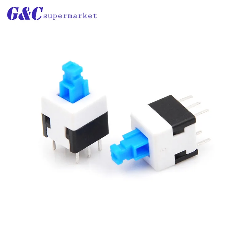 

10PCS Tactile Push Button Switch 7X7/8X8mm Cap 6Pin Square Self-locking/no Lock DIP
