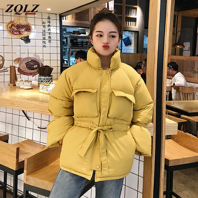 Zqlz Parkas Mujer 2019 короткая зимняя куртка Женская Толстая теплая пуховая хлопковая