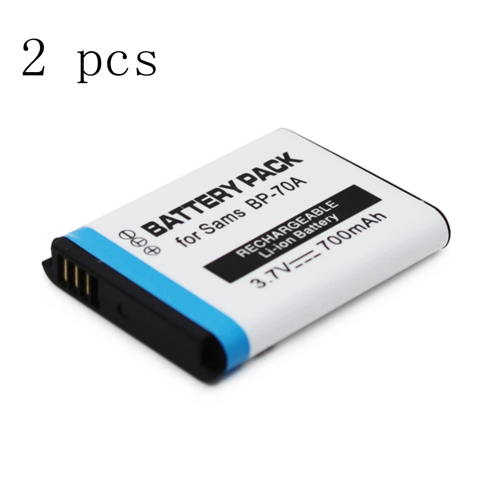 

WHCYonline 2 pieces 700mAh BP-70A BP70A Camera Battery For SAMSUNG AQ100 DV150F ES65 ES67 ES70 ES71 ES73 ES74 ES75 ES80 MV800