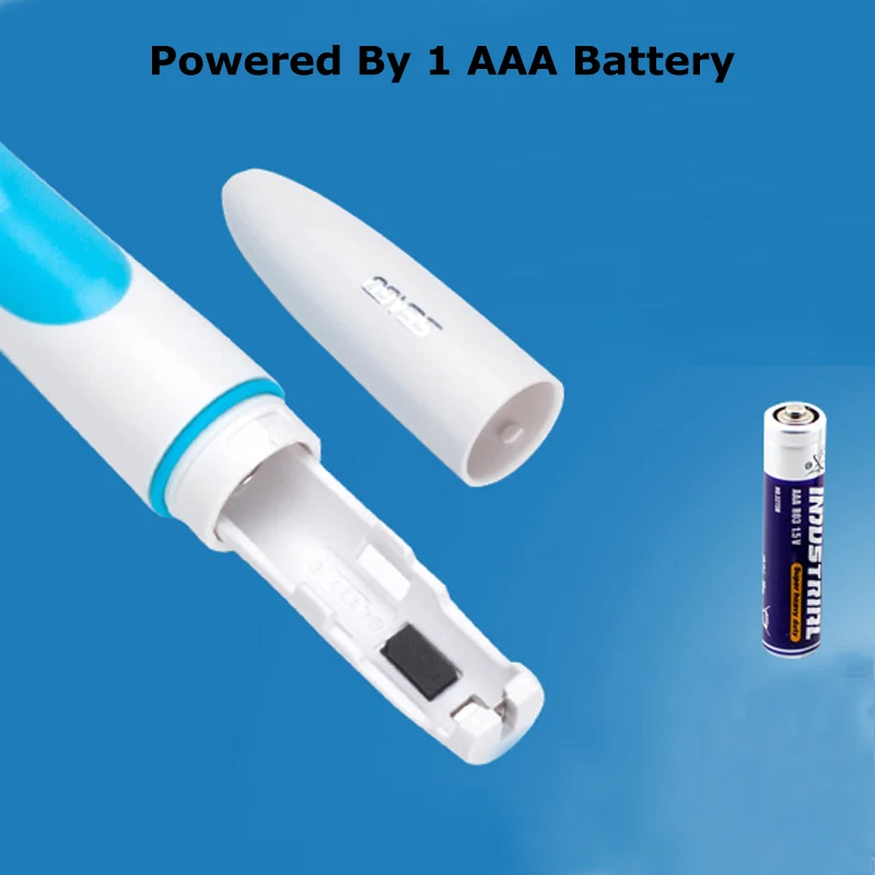 Ультразвуковая электрическая зубная щетка для Зубная щётка приведенный в действие Батарея взрослый электрической зубной щетки с 3 насадки для зубных щеток Sonic зубная щётка вибрации всего тела Водонепроницаемый