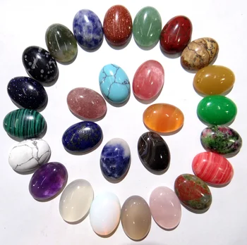 

13x18mm Natural Stone Turquoises Quartz Crystal tiger eye Oval Cabochon pendant for diy jewelry making Necklaces Accessories30pc