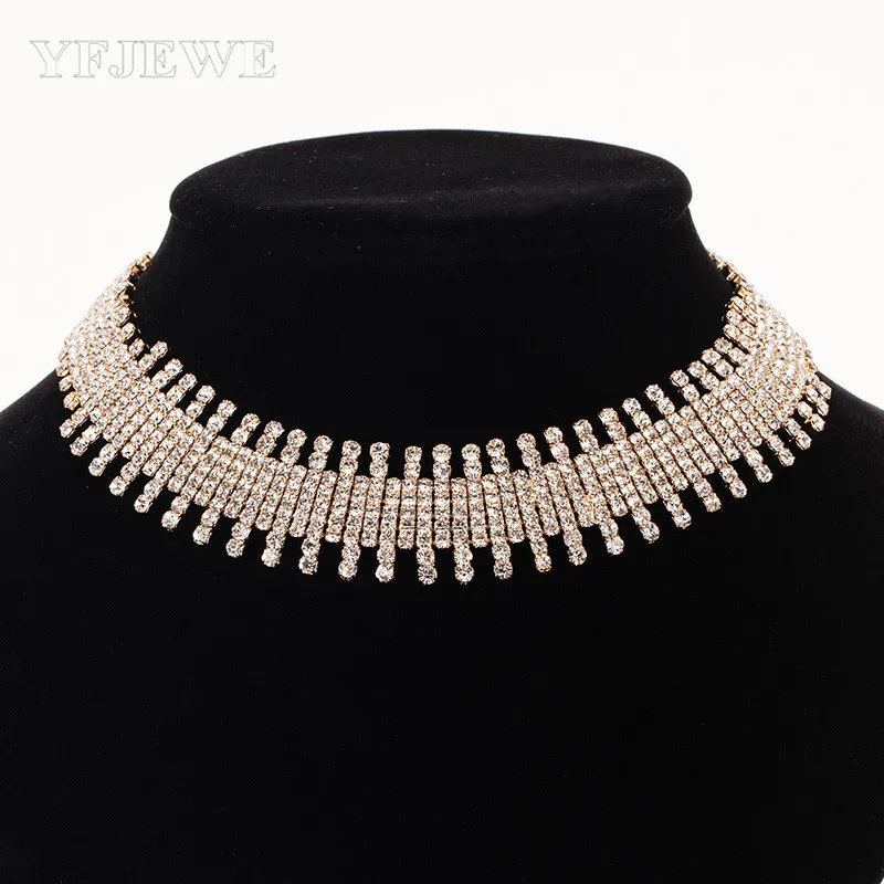 

Rhinestone Chokers Necklace Bib Statement Necklace For women Luxury crystal Necklace Collar Maxi jewelry necklace for women N303