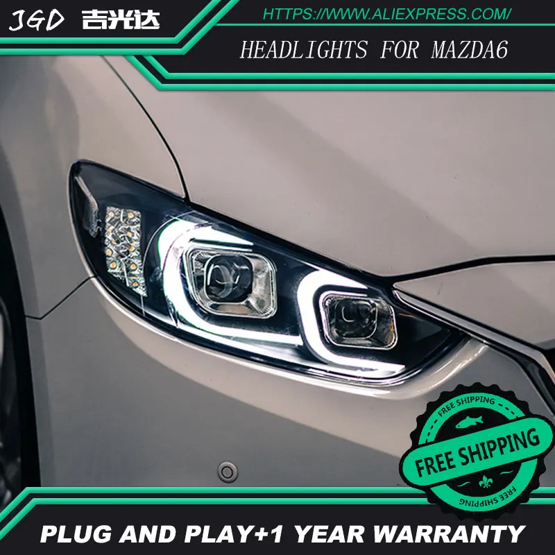 Тюнинг автомобилей для Mazda6 фары U глаза ангела DRL- для Mazda 6 Atenza свет ДРЛ бар Q5 би ксенон объектив H7 Xenon