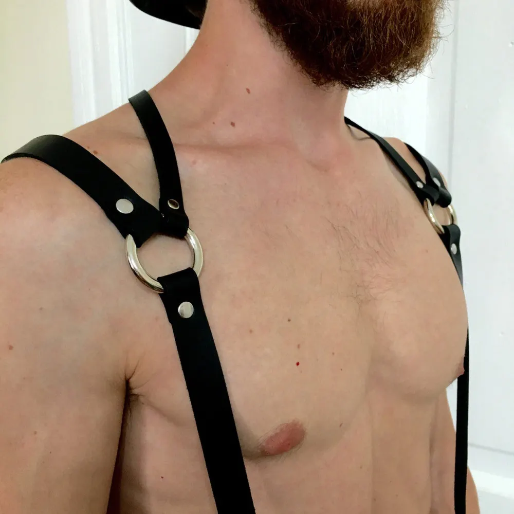 Fullyoung натуральная искусственная кожа мужской жгут бондаж для мужчин Панк Регулируемый тела Грудь Пояс для подтяжек Косплей БДСМ бондаж
