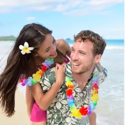 Лидер продаж, праздничные украшения для свадебной вечеринки, Гавайские вечерние пляжные тропический цветок, ожерелье, 1 шт