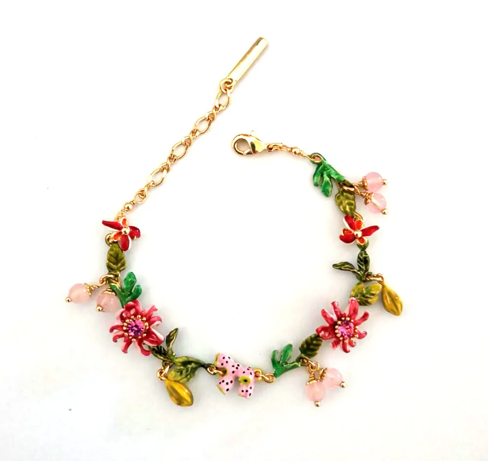 

2019 New Sky Garden Red bizarre flower leaf bracelet