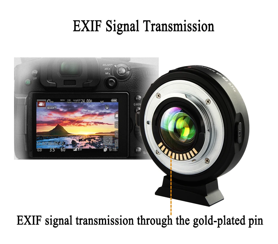 Viltrox EF-M2II AF авто-фокус EXIF 0.71X снижение скорости усилитель объектива адаптер турбо для Canon EF объектив к M43 камера GH4 GH5 GF6 GF1