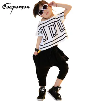 

New Brand Girls HipHop Dance Clothes Girls Causal Clothes Set Shirt And Pants Suit Children Kids Clothes Suit Girls Clothing Set