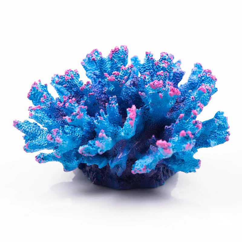 Magic Blue Red Artificial Coral High Simulation Resin Sea Marine Coral ...