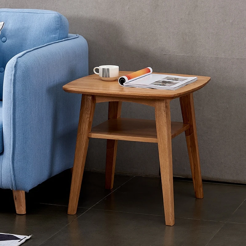 Nordic solid wood coffee table oak negotiation table sofa side table Japanese style corners simple living room lamp table Nordic solid wood coffee table oak negotiation table sofa side table Japanese style corners simple living room lamp table