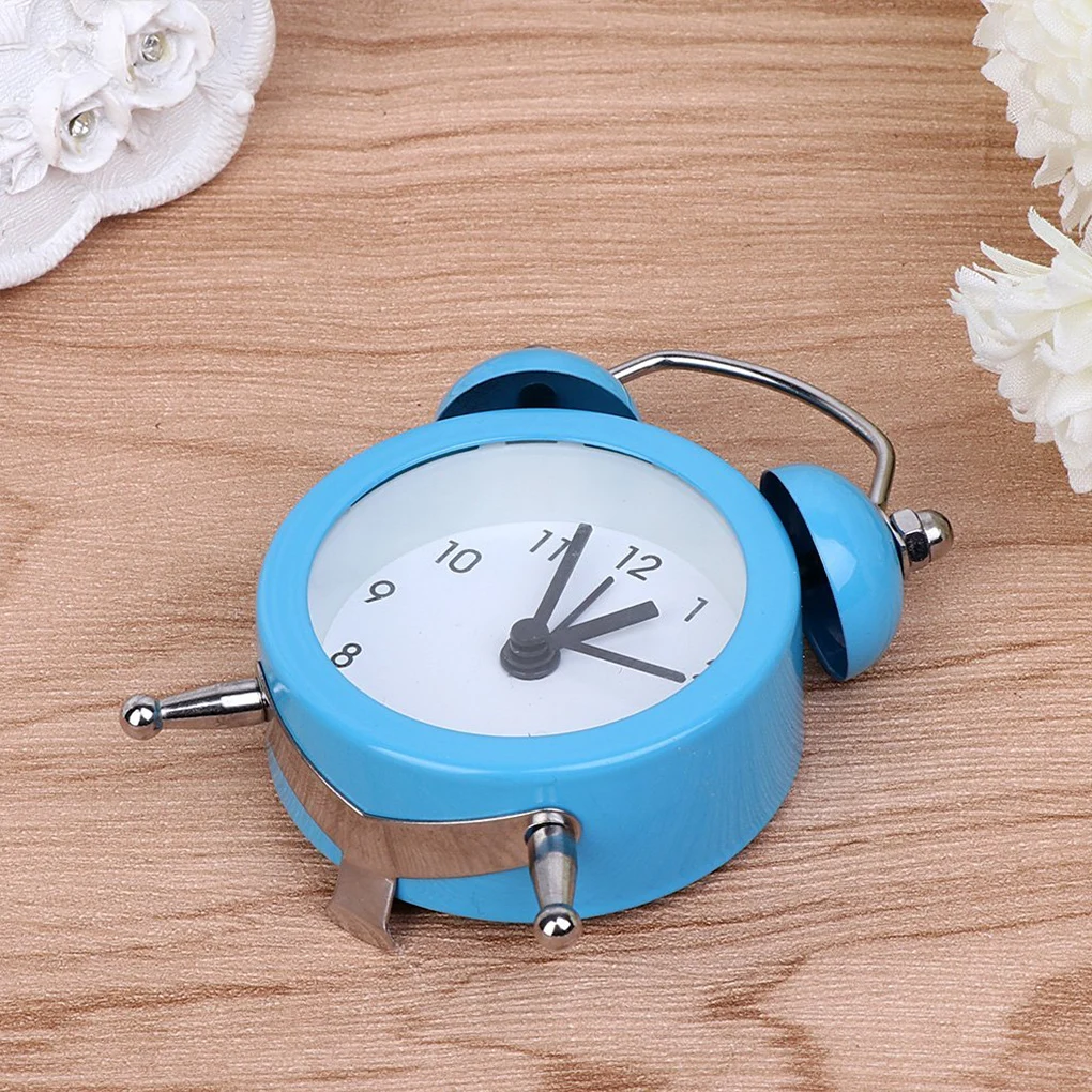 Mini Round Alarm Clock Desktop Table Bedside Clocks Kids Adults Travel Clock Decor Lovely Cartoon Alarm Clocks Dial Number Round