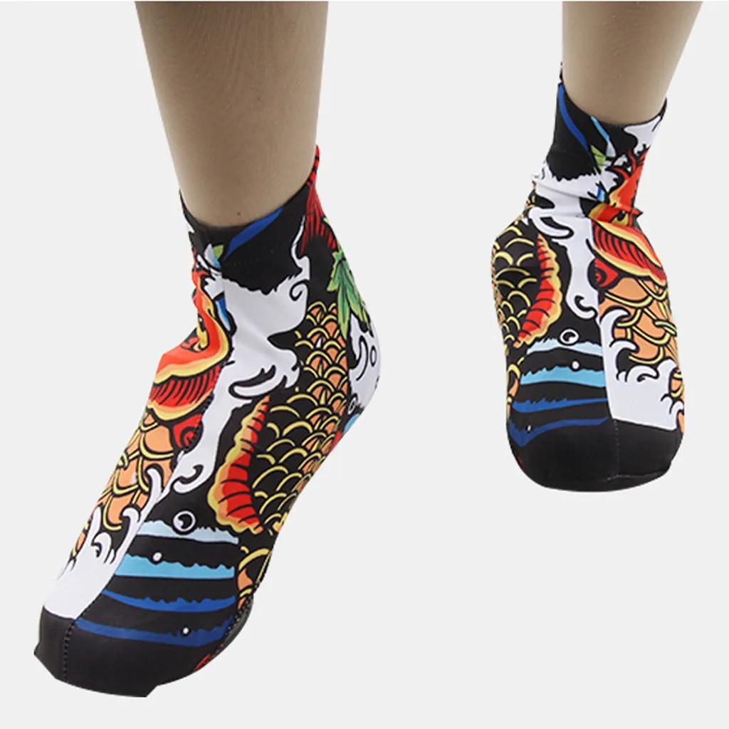 

Carp Print Cycling Thermal Fleece Shoes Cover Winter Windproof MTB Bike Equipment Overshoes Protector Warmer Boot Cover