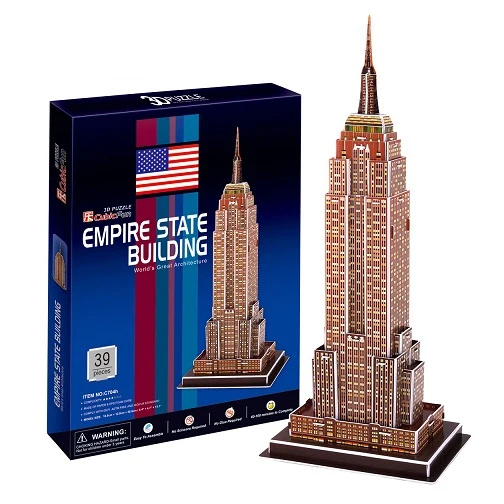 3D модели игрушек кубическая забавная Бумажная модель мозаика игра Empire State Building