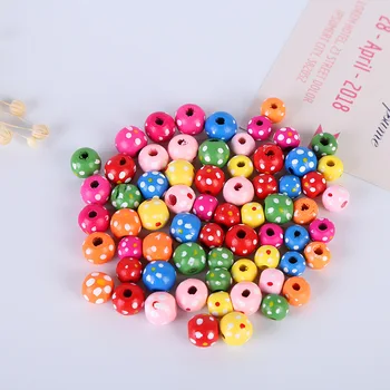

50pcs/lot Mix Color Plum Handmade Ball Natural Wood Beads for Jewelry Making Diy Bracelet Necklace Wholesale Wood Craft MR 003