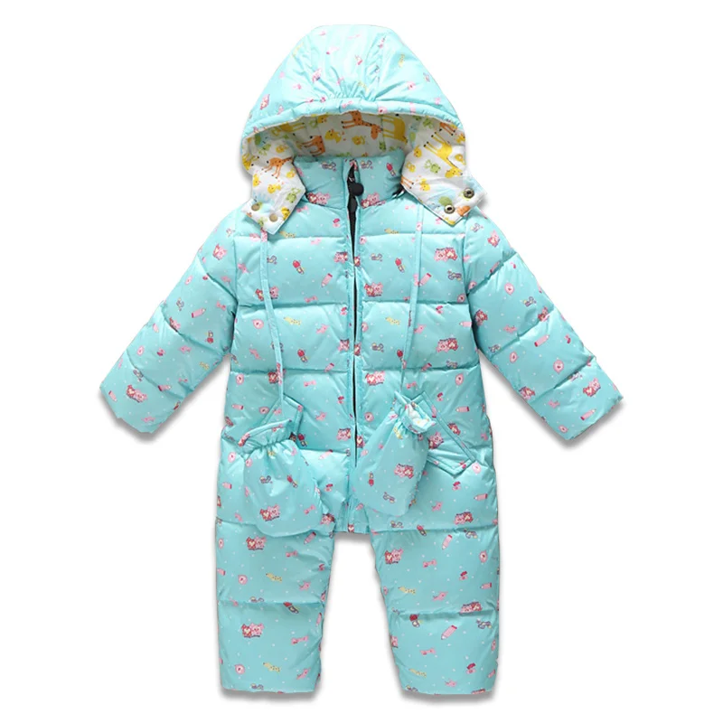 

Winter Baby Jumpsuits Girl Romper Duck Down Warm Baby Romper Hooded Warm Newborn Overalls Kids Boys Children Jumpsuit