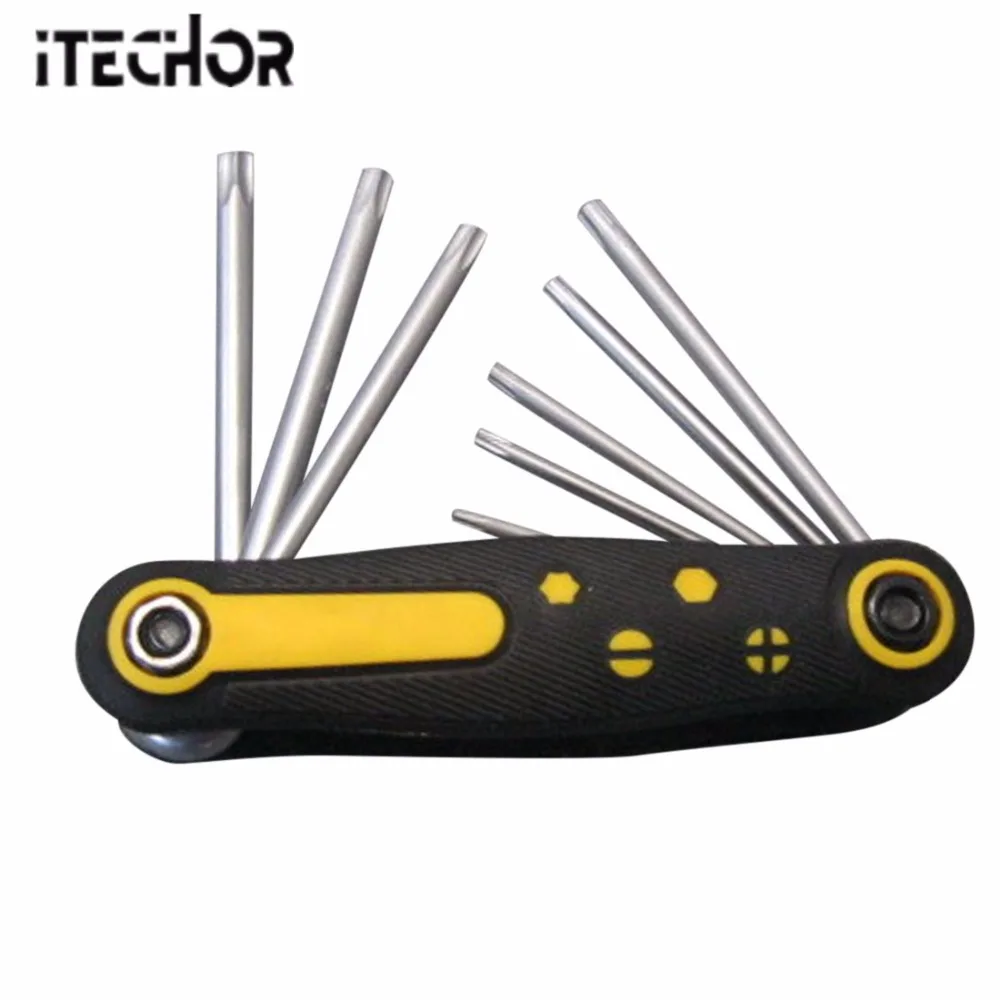 iTECHOR 8 head Foldable Double Offset Ring Spanner Screwdriver Set