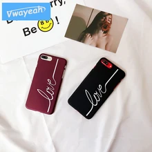 

Ins Hot Simpleness Wine Red Black Brief Creatively Letter Text Alphabet Love Lovers Case For iPhone 5 5S SE 10 x 6 7 8 Plus