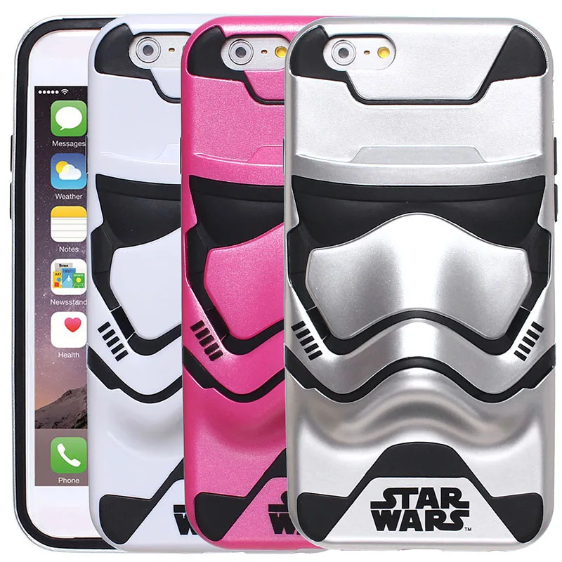 Stormtrooper 3D PC Silicon Case For iPhone 6 6S plus for Apple protector skin Sheath shell Coque Cover Back rubber moblie phone |