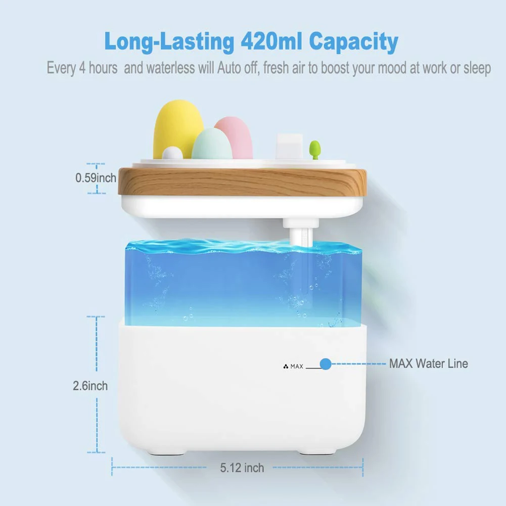

420ML Aromatherapy Essential Oil Diffuser Humidifier Ultrasonic Diffusers for Essential Oils Rural style Mist Humidifier Gift