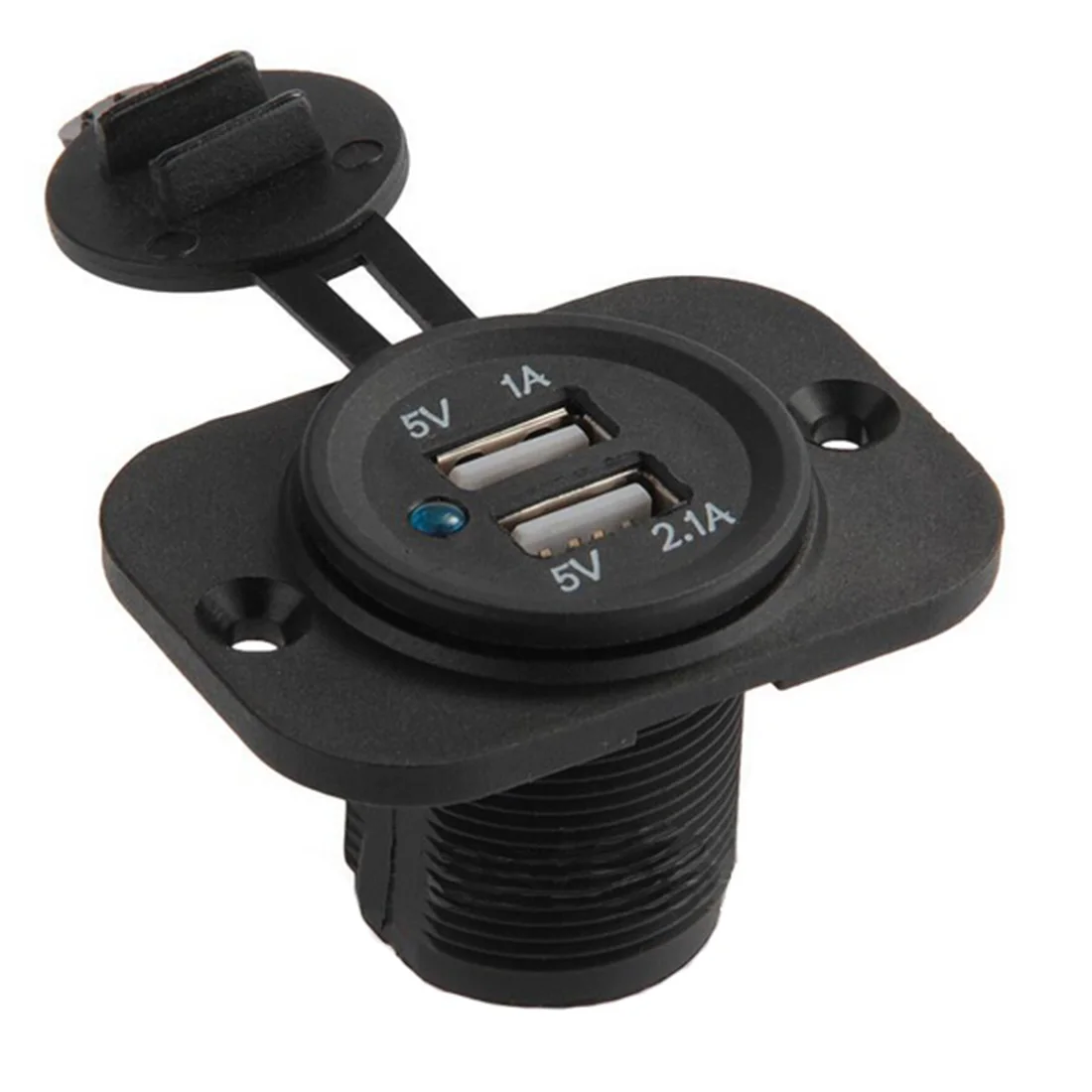 

Dewtreetali 2018 New 12V Dual USB Car Motorcycle Truck Cigarette Lighter Adapter Mobilephone USB Charger Socket Plug
