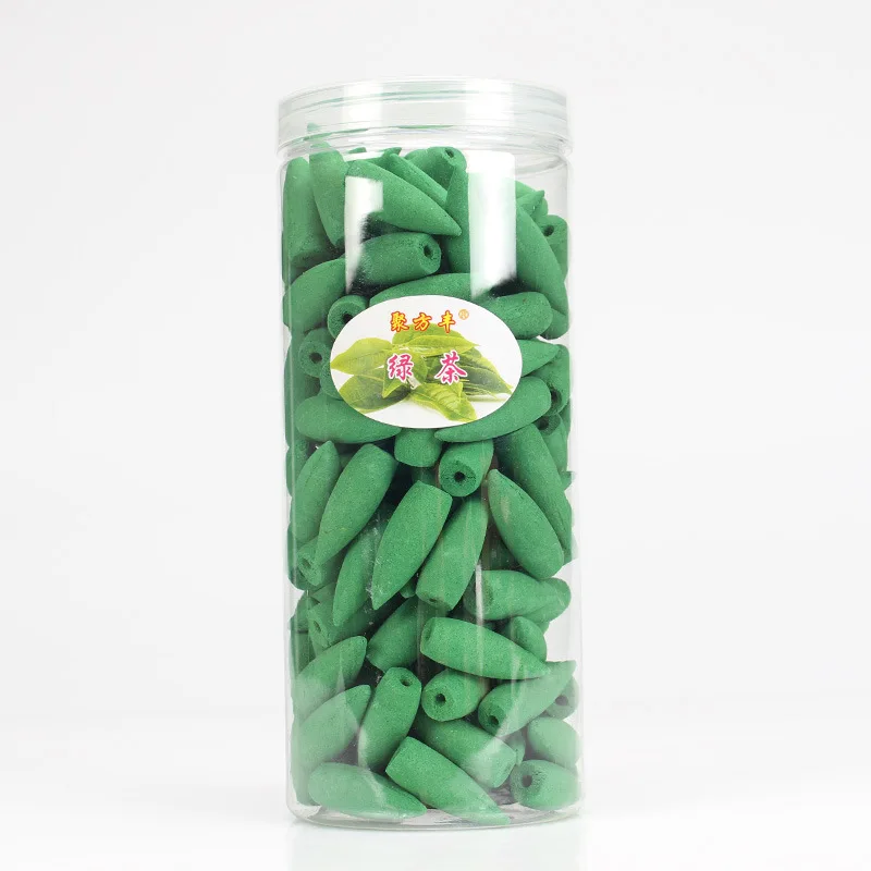 Большая Емкость 15 видов ароматических конусов с обратным потоком 168 шт коробка упакована для водопада курильница с натуральным запахом - Цвет: Green Tea
