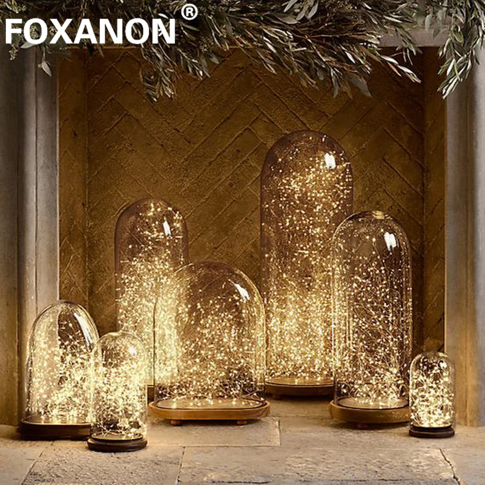 Foxanon светодиодный водонепроницаемый светильник ing 5 м 10 м Светодиодная лента гирлянда Сказочный светильник Лампа Рождественская Свадебная вечеринка украшение для сада «сделай сам»