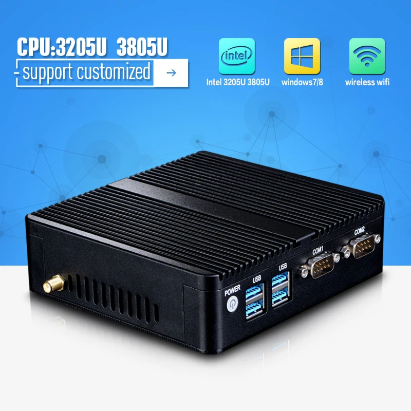 

2016 New X30-3755U 1.9GHZ Fanless PC 2*LAN 2*RS232 Vensmile i10  Mini Desktop Support HD Video Computer Desktop PC