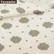Хлопок Ткань печатные темно-облака конструкций twill Жир Квартал Текстиль для дома Материал белый Высокое качество Вышивание Tecido см