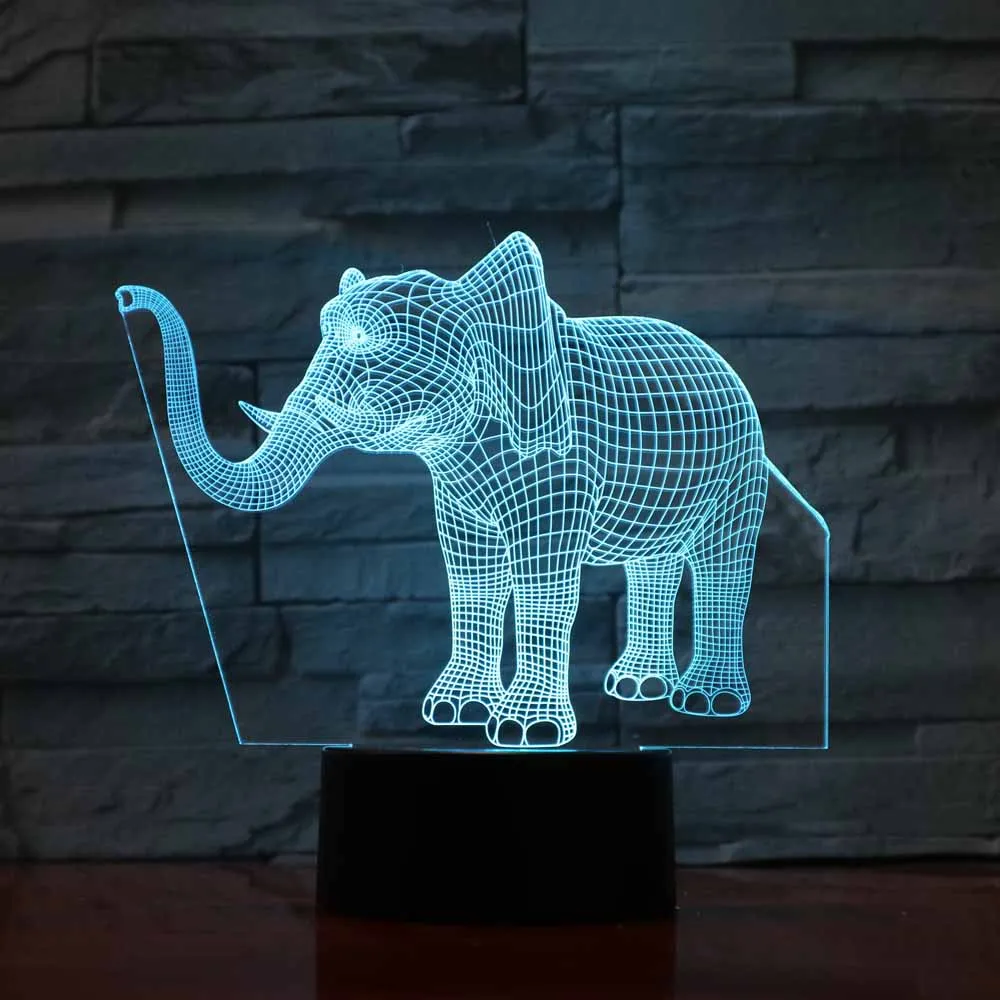 3d light lamp led elephant Night Lights 7 Colros Changing Baby