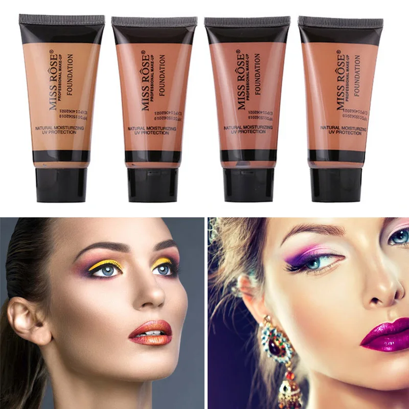 

Liquid Foundation Dark Skin Color Concealer Long Lasting Waterpoof Oil Control Liquid Cream Women Facial Makeup Cosmetic