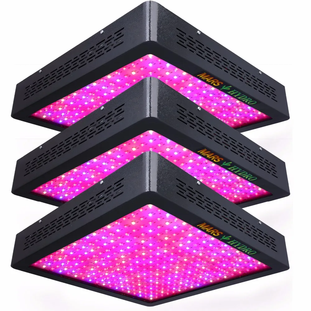 3PCS MarsII 1600 LED Full Spectrum Grow Light Panel Veg Flower Full