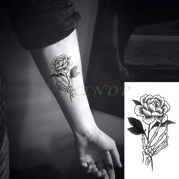 

Waterproof Temporary Tattoo Sticker Rose Flower paw Fake Tatto Flash Tatoo Tatouage Wrist Foot Hand Arm For Girl Women Men