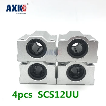 

High Quality 4 Pcs Sc12uu Scs12uu Linear Motion Ball Bearings Slide Block Bushing For 12mm Linear Shaft Guide Rail AXK SC12
