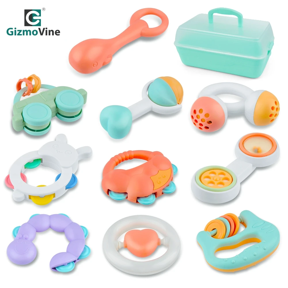 

10pcs Baby Rattle Hand Toys Hand Shaking Bell Newborn Baby Early Educational Teether Toys Hand Shake Jingle Bell Ring Playsets