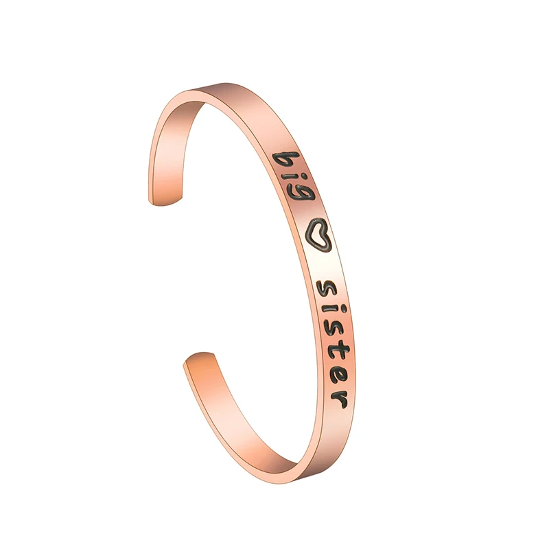 Новинка открытый манжета Семейный Браслет для женщин Statinless сталь три для лучших друзей браслеты конструктивный подарок на день рождения - Окраска металла: rose gold 3
