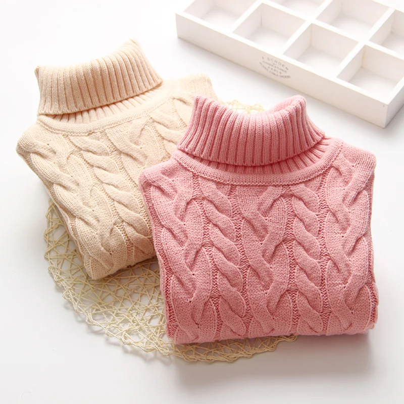 

Baby Maple Sweater 2019 Winter Clothes Korean New Girls' Children's Thick High-necked Knitted Clothes