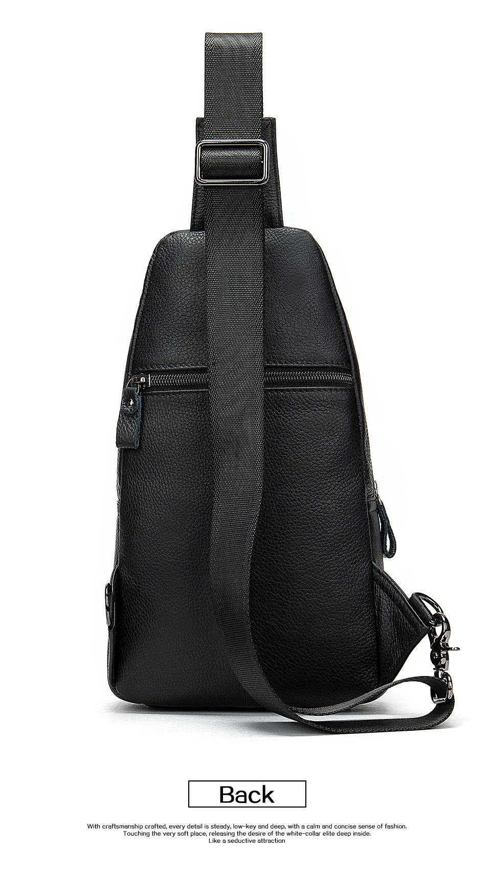  Men's Bag Fanny Pack Leather Travel Belt Bag Men Messenger Bags Casual Crossbody  Shoulder Bag for Men Chest Waist Pack 707 (8)