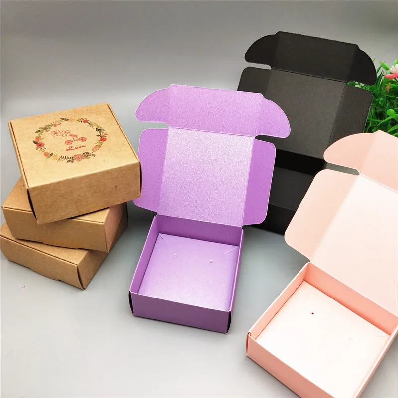 

20Pcs/Lot Necklace Earring Packaging Box Classic Kraft Paper Cardboard Multiple Styles Cases For Jewelry Accessory Display Boxes