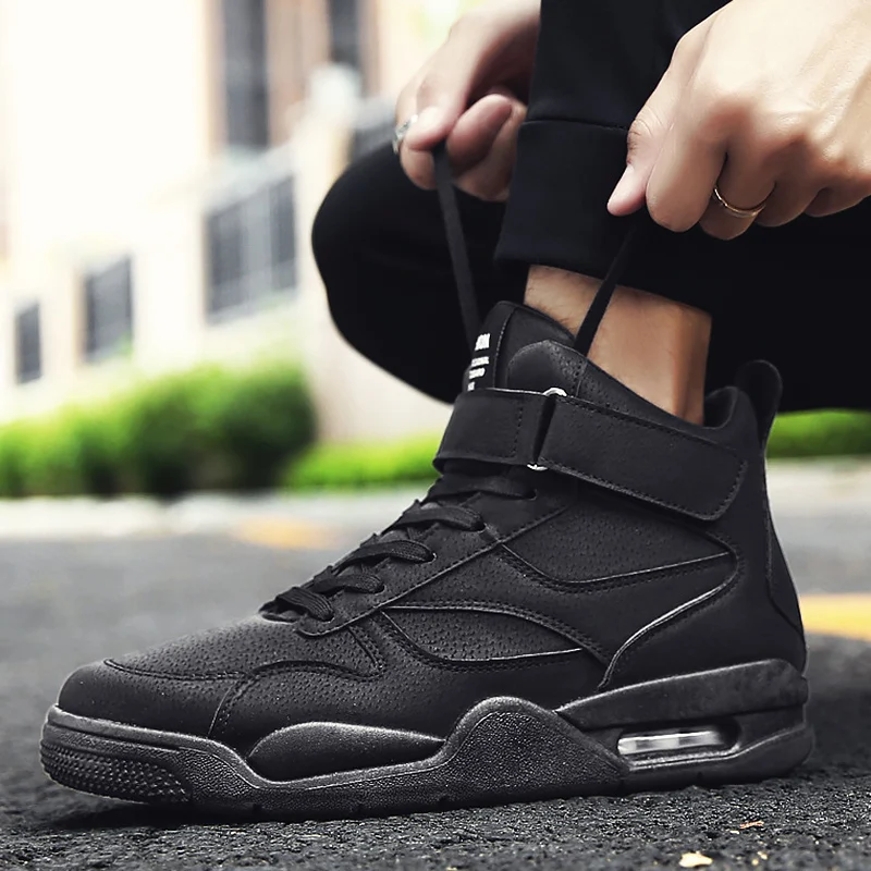 

Men's Sneakers Winter Sewing PU Upper Black Shoes For Men Fashion Cozy Walking Mans Footwear Lace-Up 3 Colors Chaussure Homme