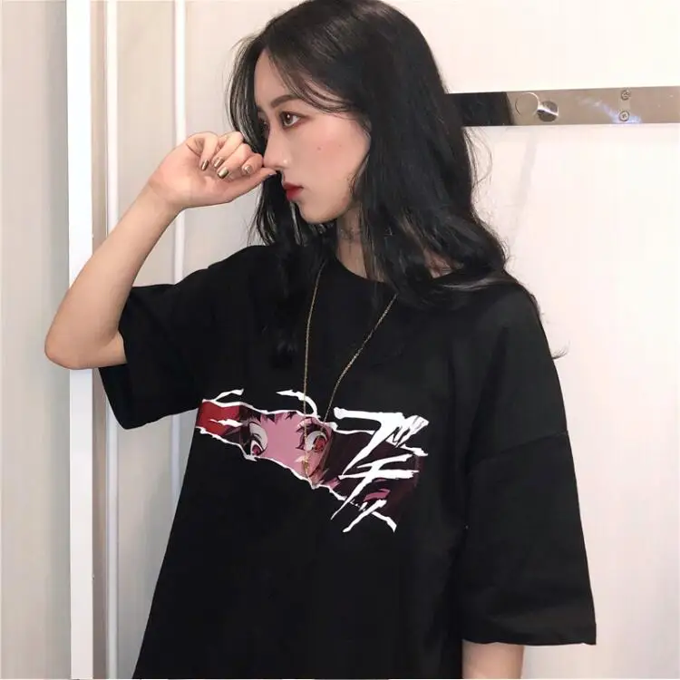 

Summer new loose wild cartoon print short-sleeved T-shir