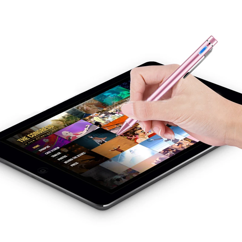 Тончайший 1,45 мм активный емкостный экран планшет со стилусом/мобильный стилус для телефона для iPhone/iPad/samsung/sony планшеты металлический карандаш