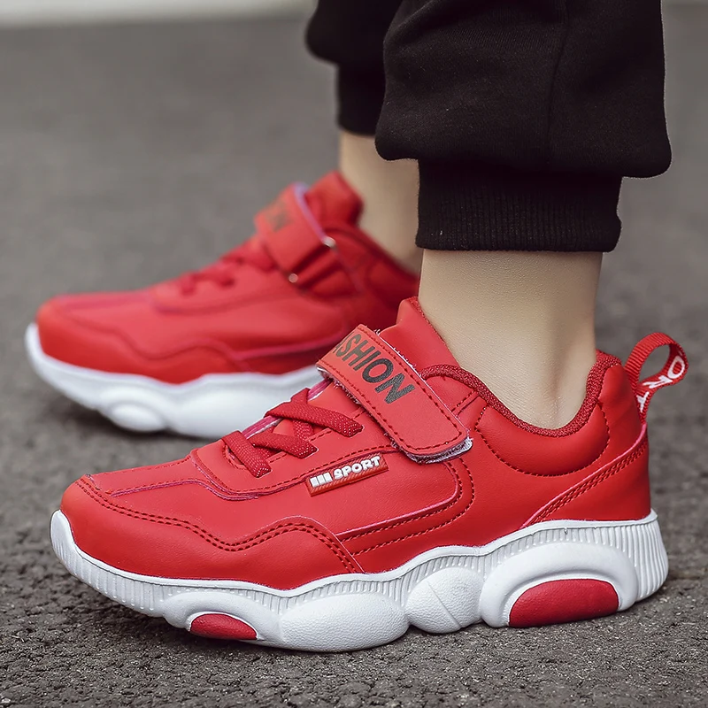 

2019 New Trend Children Footwear Girls Non-Slip Flats Children Sneakers Wearable Running Shoes Girls Pu Leather Kids Sport Shoes