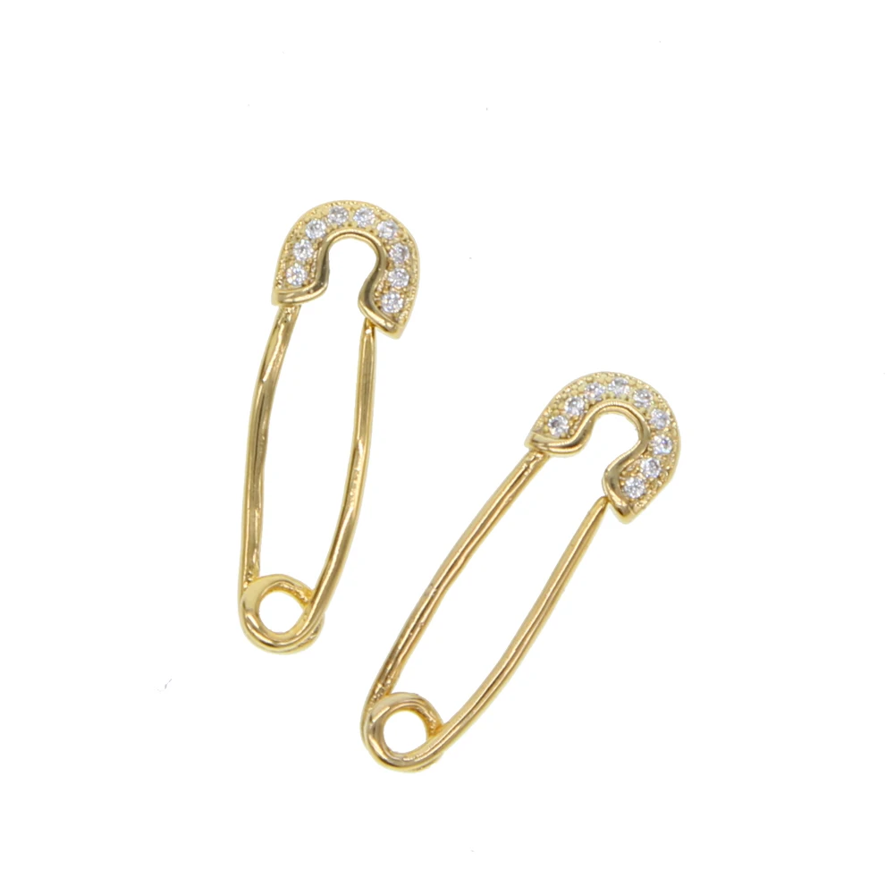 Buy NEW arrival safety pin earring stud for lady gold