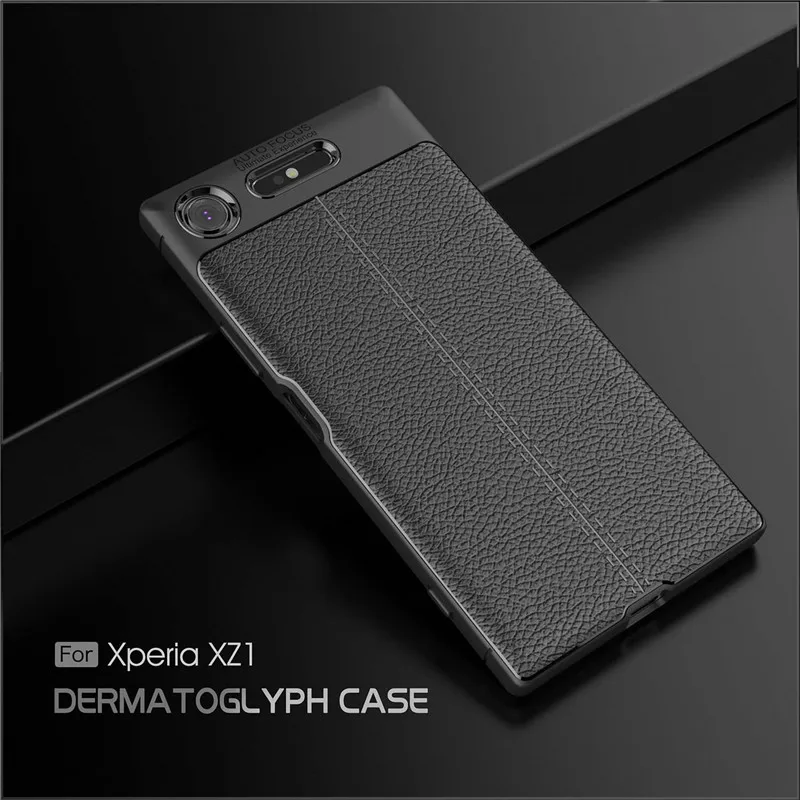 For Sony Xperia XZ1 Case Carbon Fiber Texture Soft Silicone Phone Back Cover Shockproof TPU Funda |