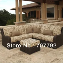 Круглый плетеный диван из смолы, мебель для патио, гостиная, садовый диван