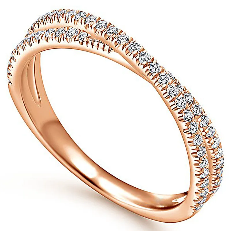 Mostyle розовое золото цвет бесконечная красота скручивающаяся волна кубический циркон палец кольцо для женщин обручение ювелирные изделия подарок